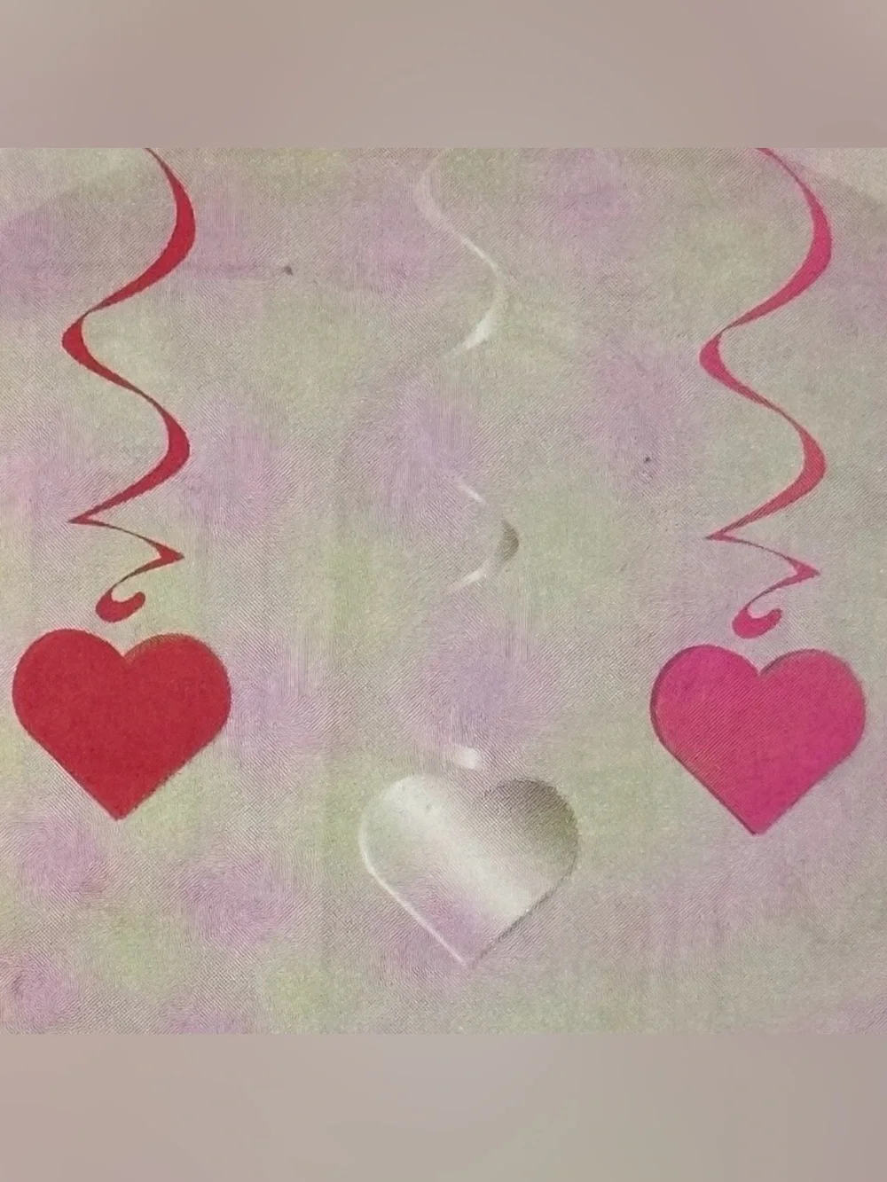 💞 New 3-Count Pink & Red Heart Swirl Hanging Ceiling Streamer Party Decorations